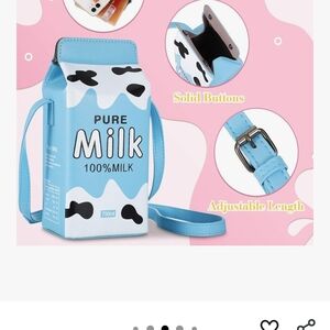 BRAND NEW Blue and White Milk Carton Crossbody Bag